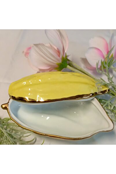 BY.RAYKA PORSELEN El Dekor Cocoa Bean Special Series Porcelain Hand Painting Presentation Plate