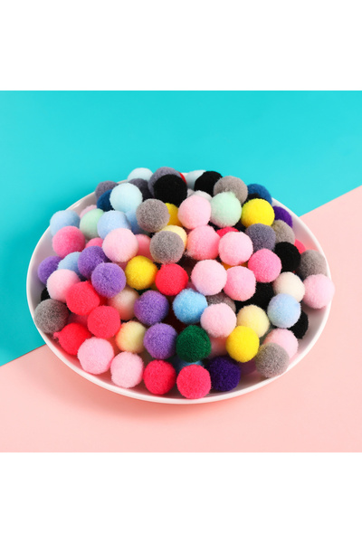 Choice49 10mm Random mixed 50pcs 10/15mm Multicolor Soft Fluffy Ball Pompom P...