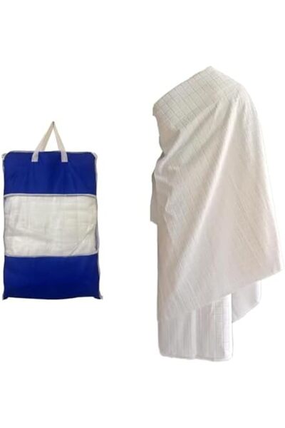 SKY TOUCH SKY-TOUCH Ihram Towel Set for Hajj & Umrah : 2-Piece Ihram Ahram Towels with Bag