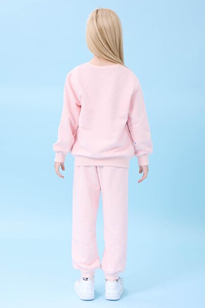 Perendi Girl's Cake Printed Seasonal Top and Bottom Set Powder