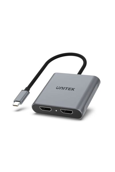 Unitek USB-C to Dual HDMI 4K Adapter – 4K@60Hz, MST, HDCP2.2, Space Grey | V1404B