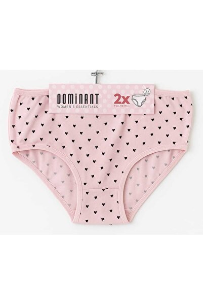 Naz Women's Pink-White 100% Cotton Bato 2-Piece Panties Set