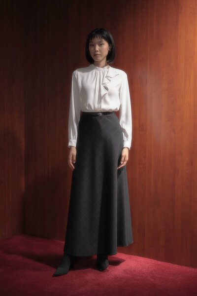 Nihan Kemerli Kloş Etek Siyah