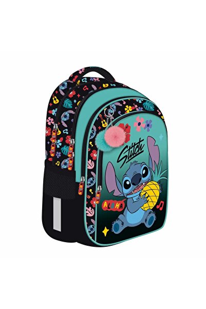 MAJEWSKI RUCSAC scolar Majewski, BPL58, Stitch Black Aloha, 4 compartimente, 40 x 28 x 18 cm