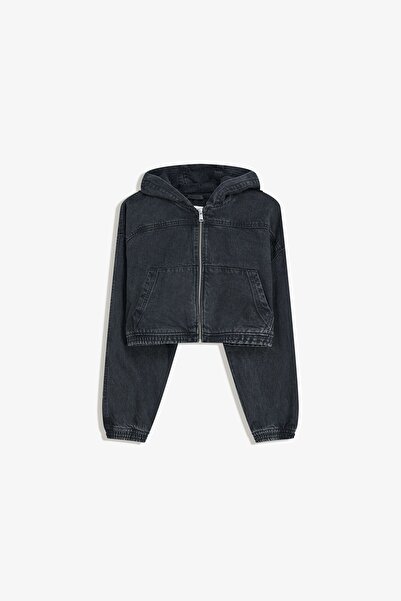 Bershka Fermuarlı denim ceket