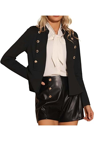 OEM Short, elegant jacket with long sleeves and decorative buttons XS