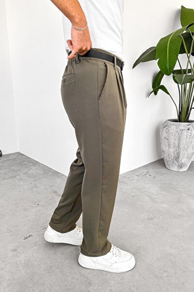 HAFKAGİYİM Khaki Basic Premium Fabric Trousers