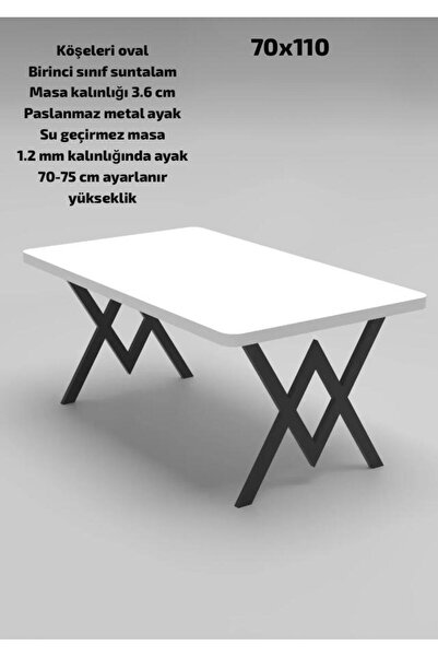 modülare 70x110 Yemek Masası Balkon Masası Cafe Masası Çalışma Masası Bahçe M...