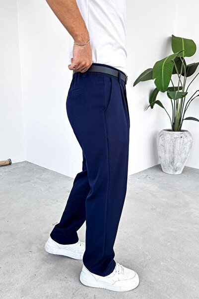 HAFKAGİYİM Navy Blue Basic Premium Fabric Trousers