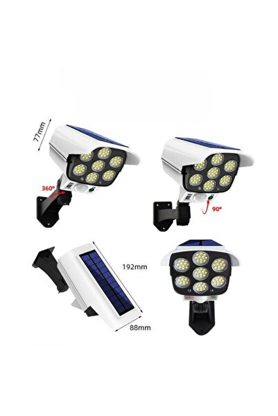 Flippy Fake Surveillance Camera, Solar Charging, 77 LEDs, Motion Sensor,