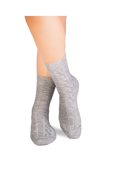 Pirin Hill Κάλτσες από χοντρό μαλλί με πλεξούδα, γκρι