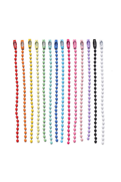 Choice Length 10cm Random mixed 20pcs/Lot 10/12cm Iron Colorful Ball Bead Cha...