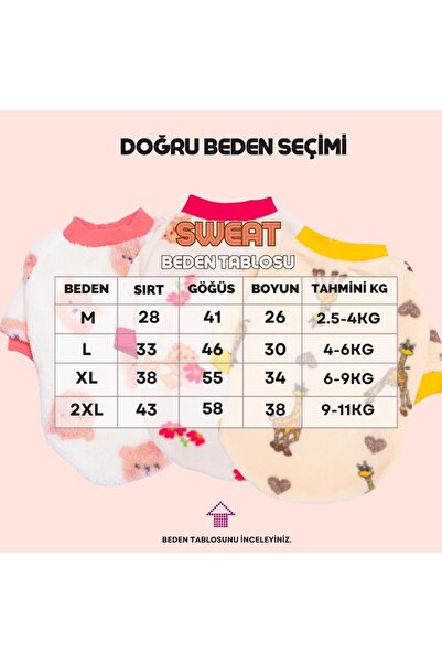 Pettrend Züzü Polar Sweat Zürafa Desenli Kedi Köpek Sweati Kedi Köpek Kıyafeti Köpek Poları Sıcak Tutan Sweat