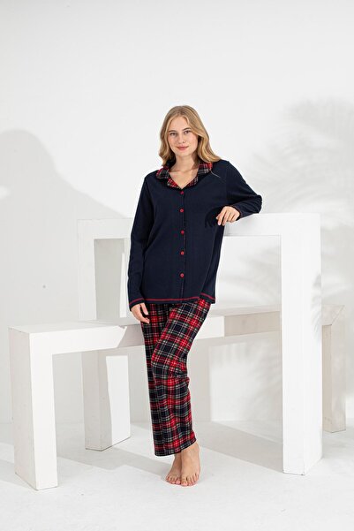 Evia Angelique 100% Cotton Long Sleeve Plaid Women's Pajamas Set 21224-25-26-27