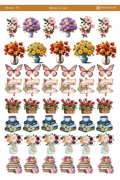 MirayDesign Αυτοκόλλητο με θέμα τα ανθισμένα λουλούδια – 12x17 εκ. για άλμπου...