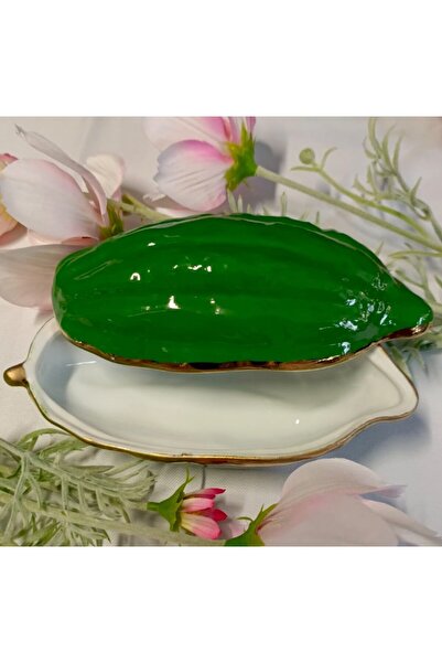 BY.RAYKA PORSELEN El Dekor Cocoa Bean Special Series Porcelain Hand Painting Presentation Plate