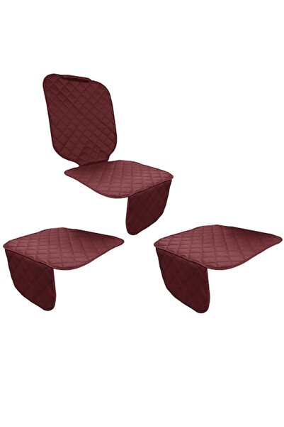 Metru Patrat Set 3 protectii auto, matlasate, universale, visiniu, lavabile, impermeabile, 2 protectii sezut scau