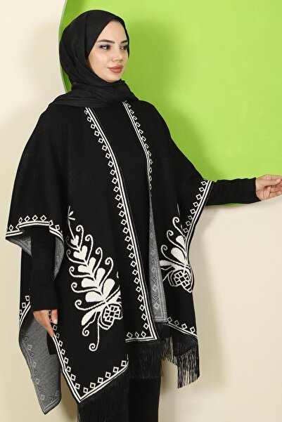 hafsamina Punch-Colored Three-Piece Knitwear Set Black Hm2814