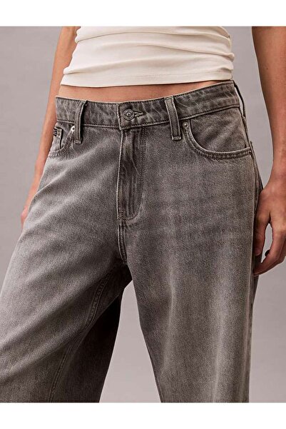 Calvin Klein LOW RISE BAGGY GREY DOVE Gri Kadın Jeans