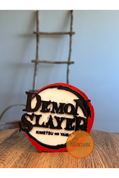 TURUNCUHANE Demon Slayer Sonsuzluk Kalesi Anime Logo Odası Masaüstü Dekor Fig...