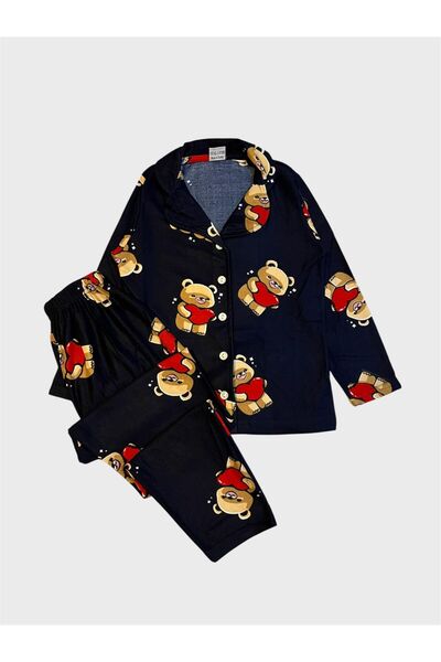 tusem butik homewear Σετ πιτζάμες για κορίτσια από βαμβακερό ύφασμα σουέντ με...