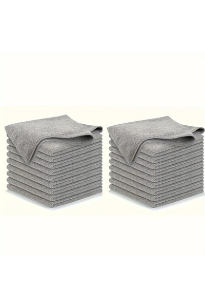 Choice 20pcs 5/10/20pcs Kitchen Towel, Ultra-fine Fiber Light Gray Cleaning Cloth Set, Absorbent, Soft And
