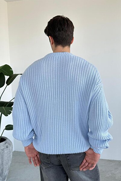 HAFKAGİYİM Блакитний велосипедний комір з резинкою Oversize трикотажний светр