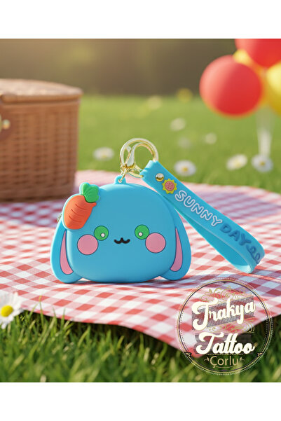 Trakya Tattoo Sevimli Silikon Tavşan Para Cüzdanı ve Anahtarlık