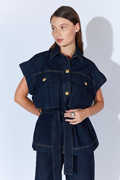 TENA Women's Rins Washable Sleeve Foldable Belted Citf Pocketed Vest