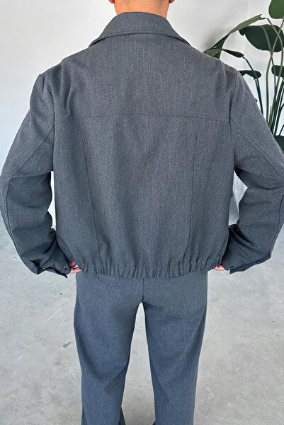 HAFKAGİYİM Μπουφάν Anthracite Premium Relaxed Fit Boxy