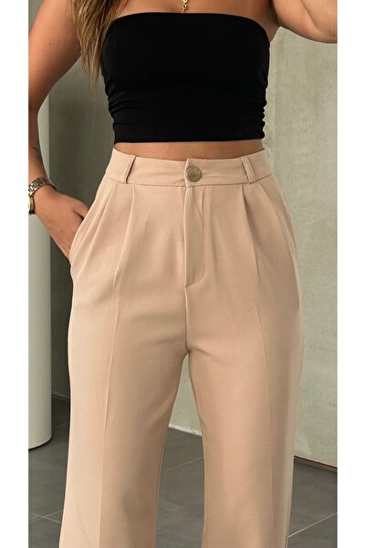 Lila Moda Γυναικείο παντελόνι Palazzo με ψηλόμεσο κομψό και καθημερινό συνδυασμό με φαρδιά πόδια