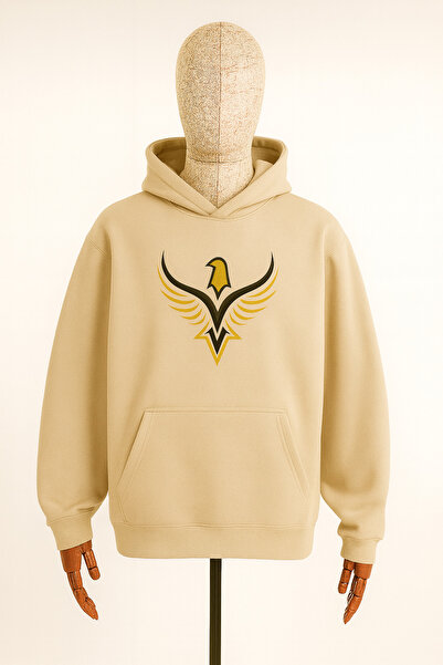 CLASSY.MODA Φούτερ με κουκούλα Unisex - Εκτύπωση με λογότυπο Eagle - 3 νήματα...