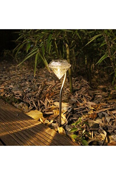 Flippy Lampa solara LED tip Diamant pentru gradina Flippy, inaltime 30 cm, 2V, ABS, 600mAh, alb cald