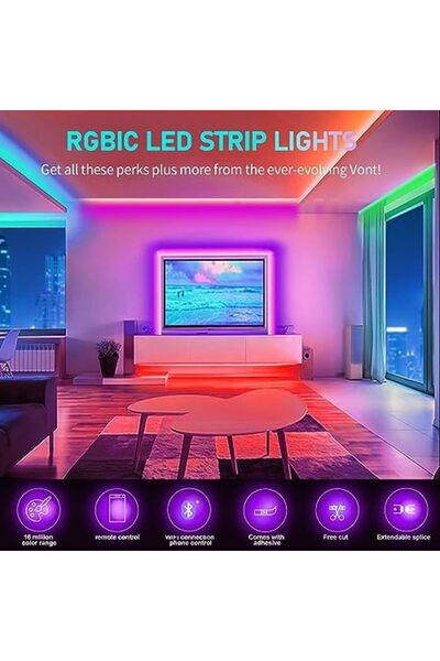 SKY TOUCH SKY-TOUCH LED Strips Lights 5M with Remote, Led Lights Strip Music Sync, Flexible RGB Color Changing