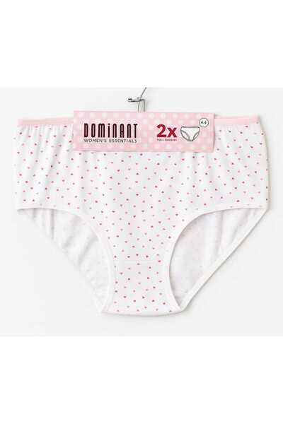 Naz Women's Pink-White 100% Cotton Bato 2-Piece Panties Set