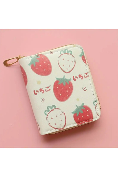 BABUN Useful Leather Zippered Fruity Strawberry Cherry Cream Girl's Teenager ...