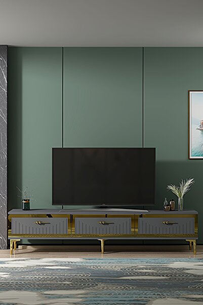CENEYRA TSA1802AG - TUNA TV STAND ANTRASİT-GOLD 180CM
