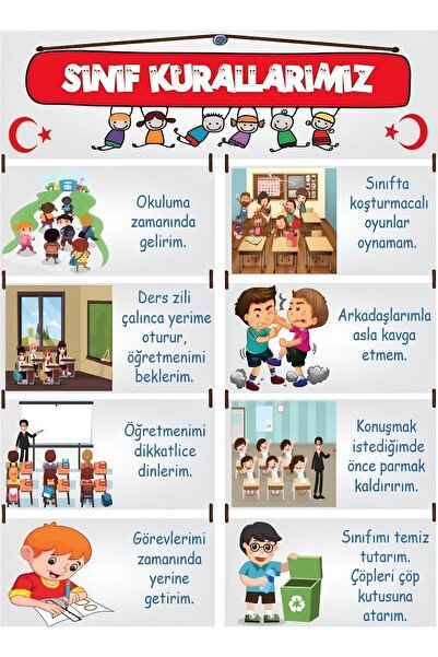 PRİME Concept SINIF KURALLARI 50 X 70 (VİNİL BRANDA) DİJİTAL BASKI