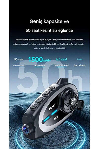 MATECHNO 1080P FHD Kameralı Video Fotoğraf Özellikli WİFİ Kamera Bluetooth Arama Müzik İntercom Kask Kulaklık