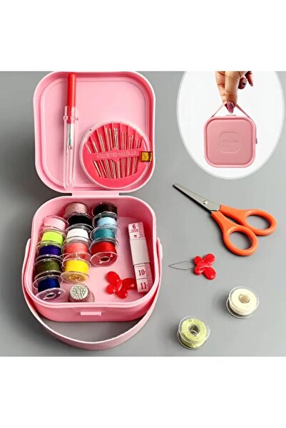 iğne izi mini plastik çantalı dikiş kutusu, taşınabilir dikiş seti, iğne seti, iplik seti, seyahat dikiş seti
