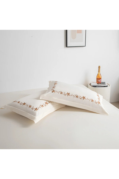 Alhabib bedding Fahda Summer Embroidered Bedspread, Queen Size, 160x200, Cream, 5 Pieces