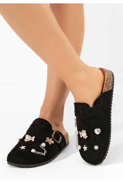 B T Shoes Černé dámské dřeváky Lucyana