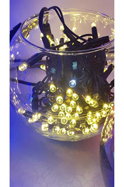 SDX Market Instalație de Crăciun, 10 m liniară, 96 LED-uri, alb cald, cablu t...