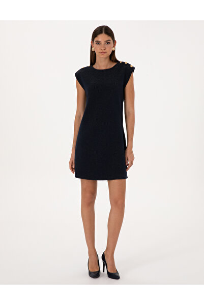 Pierre Cardin Navy Blue A-Line Knitted Dress 50318173-Vr033
