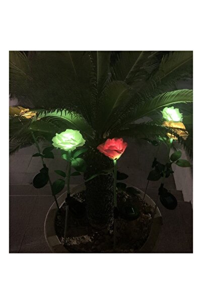 Flippy Lampa Solara LED tip Trandafir cu o floare pentru Gradina, Inaltime 75 cm,