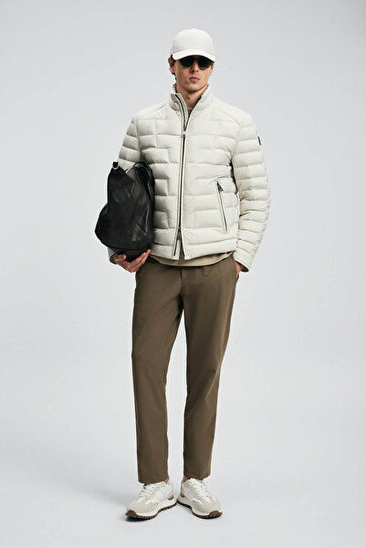 Lufian Ανδρικό παλτό Lukas Kaz Feather Ecru 112120245