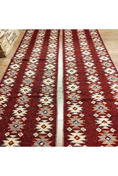 OEM 1+1 Traditional Rugs, Size 60x200 cm, Red and Cream, Rustic Model 2
