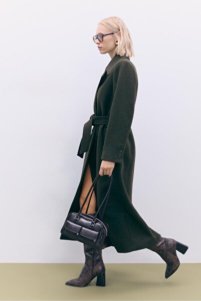 Stradivarius Long coat with belt