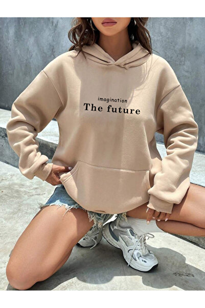 trendypassion Hanorac oversize cu imprimeu The Future
