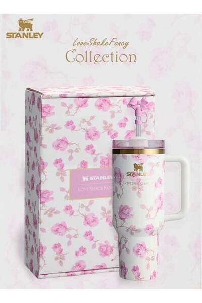Generic Stanley Love Shack Fancy H2.0 Flow State 40oz Pink Rose Tumbler